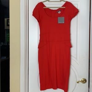 NWT RED Sassy Dress 👗 with cute peplum on sides!